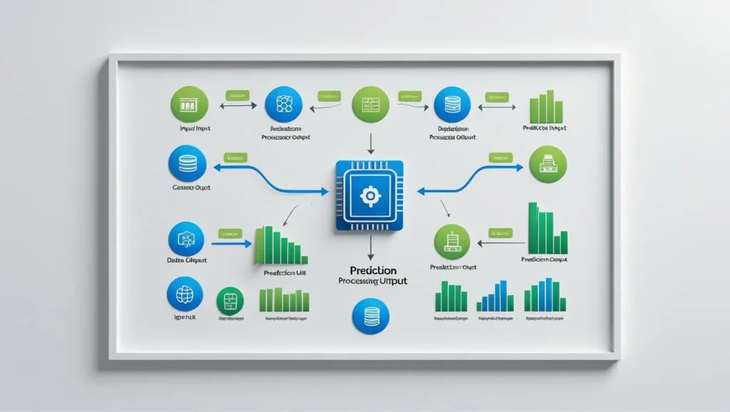 Data flow diagram showing input sources and prediction outputs]
