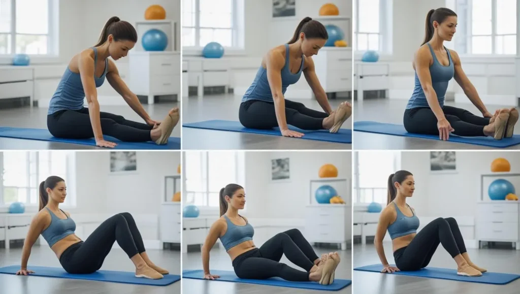 Exercise demonstration photos showing proper form - Alt text: "Physical therapy exercises for degenerative disc disease demonstration"]