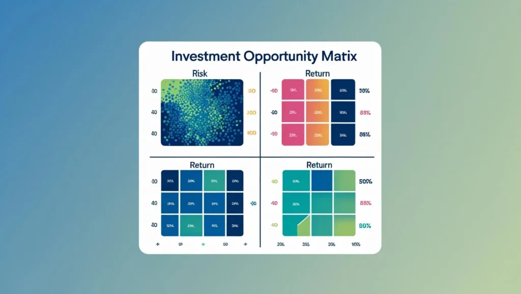 Investment opportunity matrix showing risk vs. return potential]