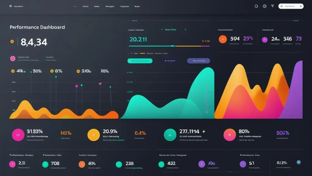 Performance dashboard showing real-time metrics and statistics]