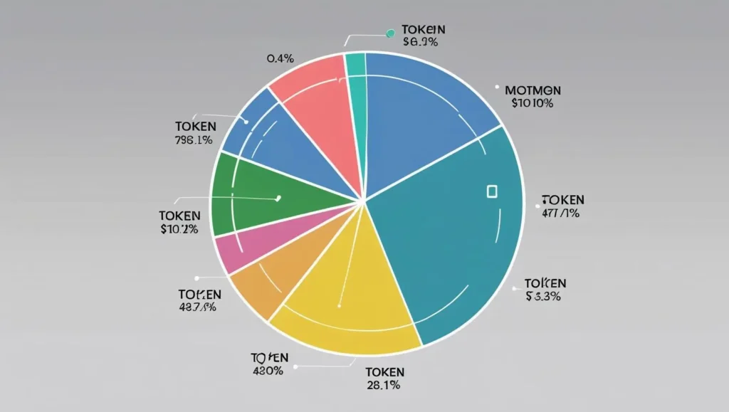 Pie chart showing token distribution breakdown]