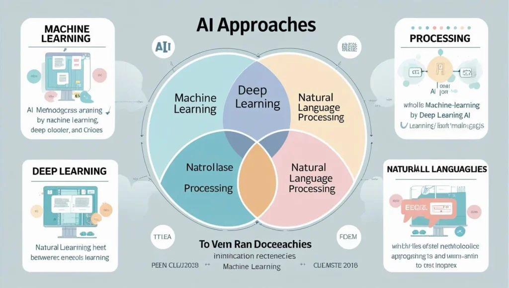 Technology comparison diagram showing different AI approaches