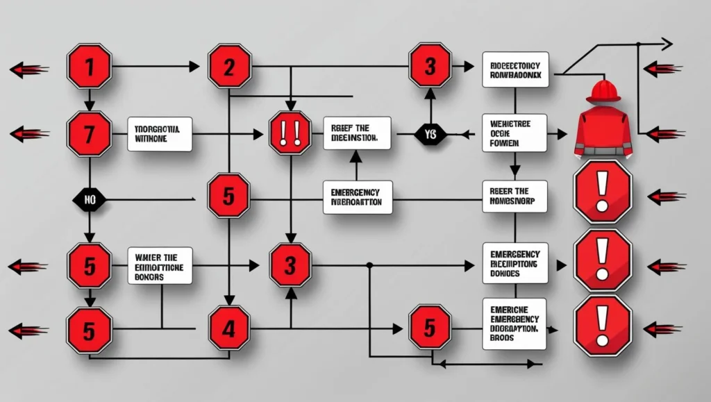 Emergency decision flowchart with clear action steps and warning signs