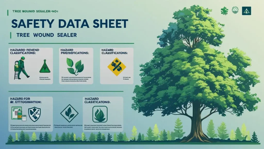 Should You Use Tree Wound Sealer Safety data sheet highlights with pictograms showing hazard classifications