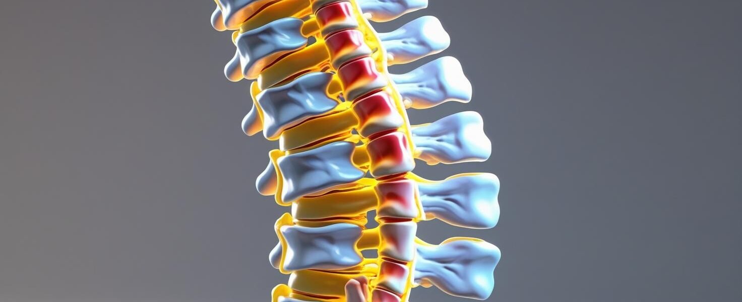 Degenerative disc disease spine diagram showing healthy vs damaged discs