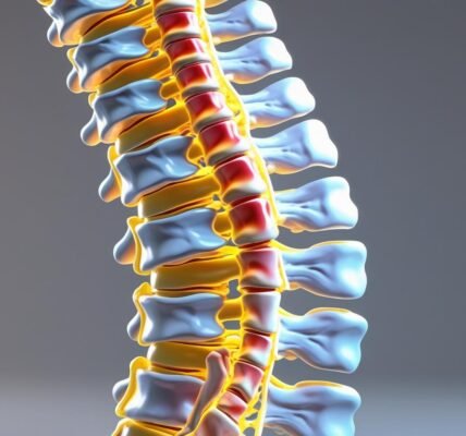 Degenerative disc disease spine diagram showing healthy vs damaged discs